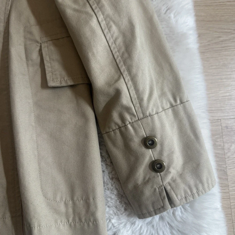Harve Benard Womens Beige Long Sleeve Button‎ Front Utility Jacket Size 10